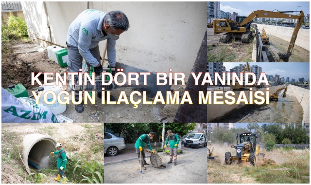 KENTİN DÖRT BİR YANINDA YOĞUN İLAÇLAMA MESAİSİ