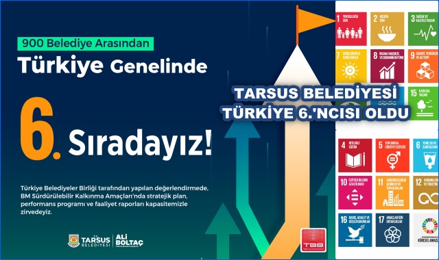 TARSUS BELEDİYESİ TÜRKİYE 6.'NCISI OLDU